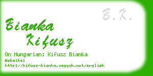 bianka kifusz business card